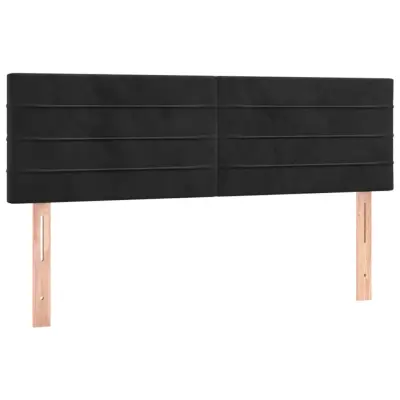 vidaXL Posteljno vzglavje 2 kosa črno 72x5x78/88 cm žamet
