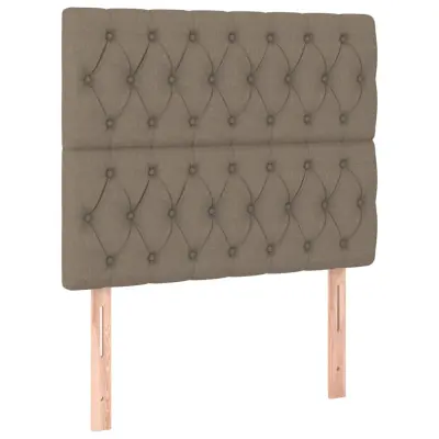 vidaXL Posteljno vzglavje 2 kosa taupe 90x7x78/88 cm blago