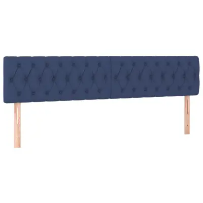 vidaXL Posteljno vzglavje 2 kosa modro 100x7x78/88 cm blago