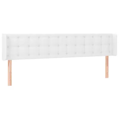 vidaXL Vzglavje z ušesi belo 183x16x78/88 cm umetno usnje