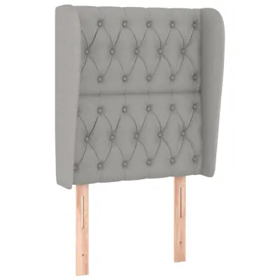 vidaXL Vzglavje z ušesi svetlo sivo 83x23x118/128 cm blago