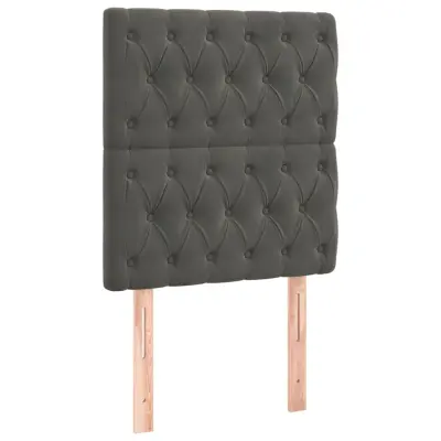 vidaXL Posteljno vzglavje 2 kosa temno sivo 80x7x78/88 cm žamet
