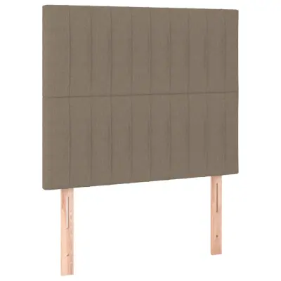 vidaXL Posteljno vzglavje 2 kosa taupe 90x5x78/88 cm blago