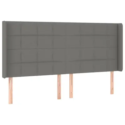 vidaXL Vzglavje z ušesi temno sivo 163x16x118/128 cm blago