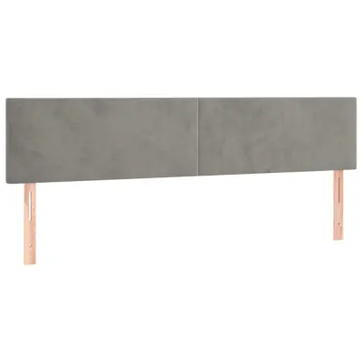vidaXL Posteljno vzglavje 2 kosa svetlo sivo 80x5x78/88 cm žamet