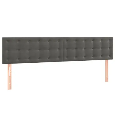 vidaXL Posteljno vzglavje 2 kosa temno sivo 80x5x78/88 cm žamet