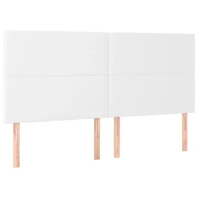 vidaXL Posteljno vzglavje 4 kosa bel 90x5x78/88 cm umetno usnje