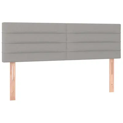 vidaXL Posteljno vzglavje 2 kosa svetlo sivo 72x5x78/88 cm blago