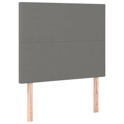 vidaXL Posteljno vzglavje 2 kosa temno sivo 100x5x78/88 cm blago