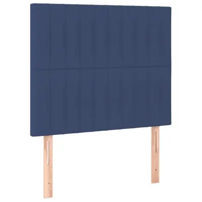 vidaXL Posteljno vzglavje 2 kosa modro 90x5x78/88 cm blago