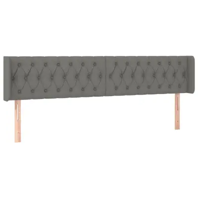 vidaXL Vzglavje z ušesi temno sivo 183x16x78/88 cm blago