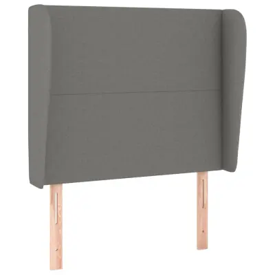vidaXL Vzglavje z ušesi temno sivo 103x23x118/128 cm blago