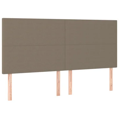 vidaXL Posteljno vzglavje 4 kosa taupe 90x5x78/88 cm blago