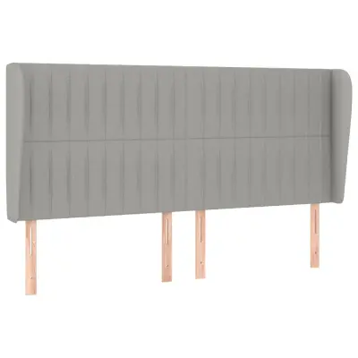 vidaXL Vzglavje z ušesi svetlo sivo 183x23x118/128 cm blago