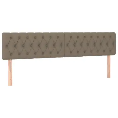 vidaXL Posteljno vzglavje 2 kosa taupe 100x7x78/88 cm blago