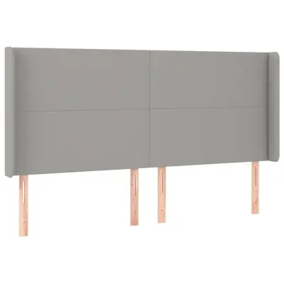 vidaXL Vzglavje z ušesi svetlo sivo 183x16x118/128 cm blago