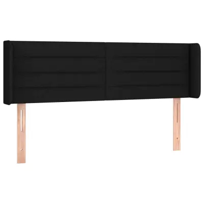 vidaXL Vzglavje z ušesi črno 147x16x78/88 cm blago
