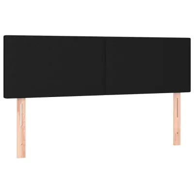 vidaXL Posteljno vzglavje 2 kosa črno 72x5x78/88 cm blago