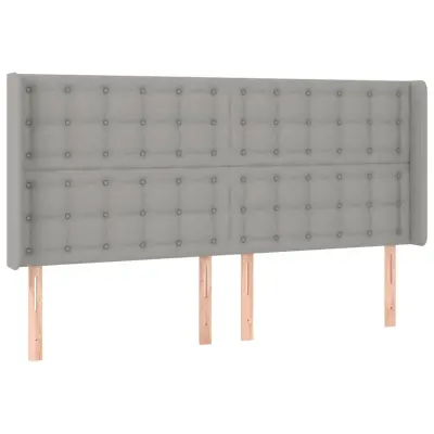 vidaXL Vzglavje z ušesi svetlo sivo 183x16x118/128 cm blago
