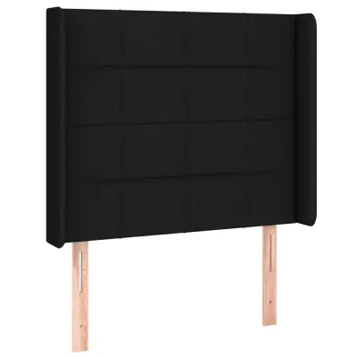 vidaXL Vzglavje z ušesi črno 93x16x118/128 cm blago