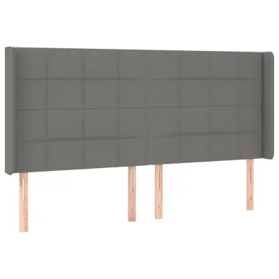 vidaXL Vzglavje z ušesi temno sivo 183x16x118/128 cm blago