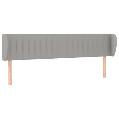 vidaXL Vzglavje z ušesi svetlo sivo 183x23x78/88 cm blago