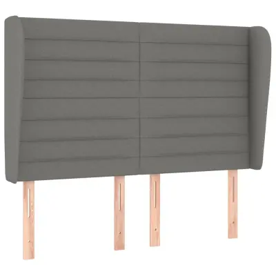 vidaXL Vzglavje z ušesi temno sivo 147x23x118/128 cm blago
