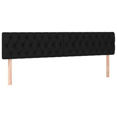 vidaXL Posteljno vzglavje 2 kosa črno 100x7x78/88 cm blago