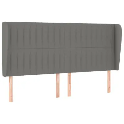 vidaXL Vzglavje z ušesi temno sivo 183x23x118/128 cm blago