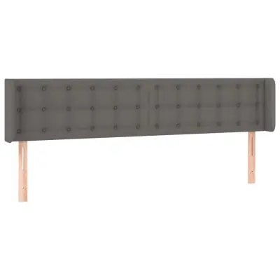 vidaXL Vzglavje z ušesi sivo 183x16x78/88 cm umetno usnje