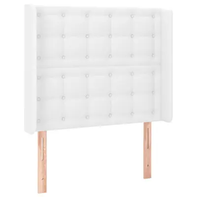 vidaXL Vzglavje z ušesi belo 93x16x118/128 cm umetno usnje