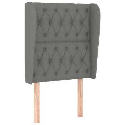 vidaXL Vzglavje z ušesi temno sivo 83x23x118/128 cm blago