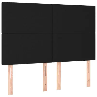 vidaXL Posteljno vzglavje 4 kosa črn 72x5x78/88 cm blago