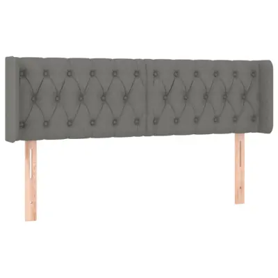 vidaXL Vzglavje z ušesi temno sivo 163x16x78/88 cm blago
