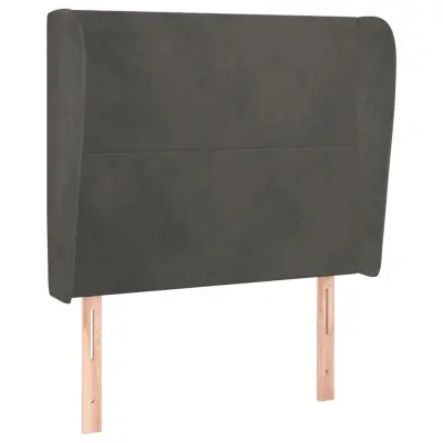 vidaXL Vzglavje z ušesi temno sivo 93x23x118/128 cm žamet