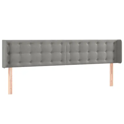 vidaXL Vzglavje z ušesi svetlo sivo 163x16x78/88 cm žamet