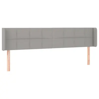 vidaXL Vzglavje z ušesi svetlo sivo 203x16x78/88 cm blago
