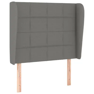 vidaXL Vzglavje z ušesi temno sivo 93x23x118/128 cm blago