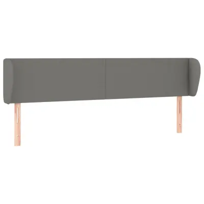 vidaXL Vzglavje z ušesi temno sivo 203x23x78/88 cm blago
