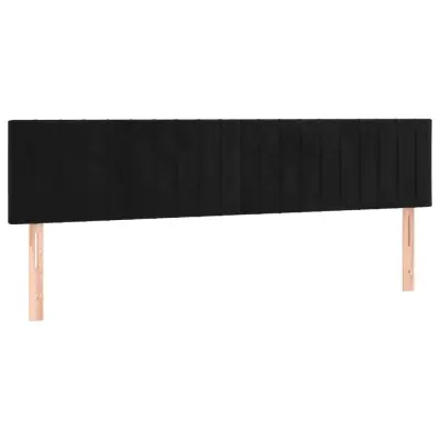 vidaXL Posteljno vzglavje 2 kosa črno 80x5x78/88 cm žamet