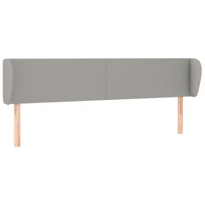 vidaXL Vzglavje z ušesi svetlo sivo 203x23x78/88 cm blago