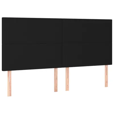 vidaXL Posteljno vzglavje 4 kosa črn 90x5x78/88 cm blago