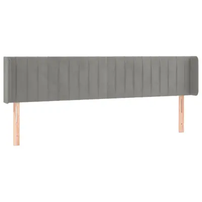 vidaXL Vzglavje z ušesi svetlo sivo 183x16x78/88 cm žamet