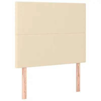 vidaXL Posteljno vzglavje 2 kosa krem 90x5x78/88 cm blago