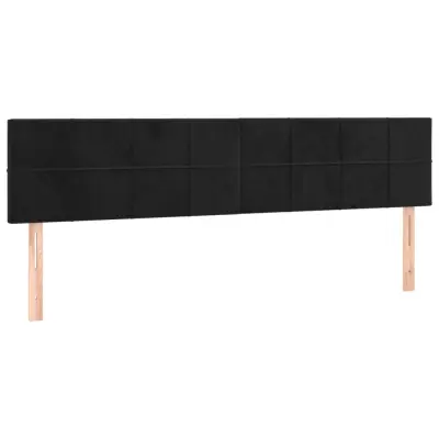 vidaXL Posteljno vzglavje 2 kosa črno 90x5x78/88 cm žamet