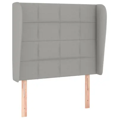 vidaXL Vzglavje z ušesi svetlo sivo 93x23x118/128 cm blago