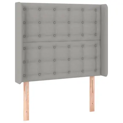 vidaXL Vzglavje z ušesi svetlo sivo 93x16x118/128 cm blago