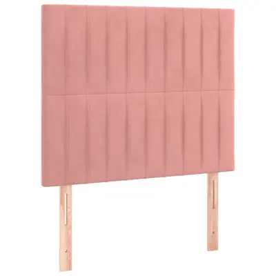 vidaXL Posteljno vzglavje 2 kosa roza 80x5x78/88 cm žamet