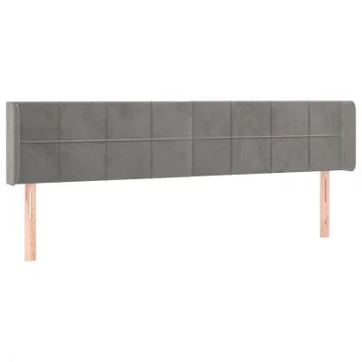 vidaXL Vzglavje z ušesi svetlo sivo 183x16x78/88 cm žamet