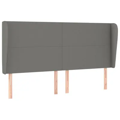 vidaXL Vzglavje z ušesi temno sivo 163x23x118/128 cm blago